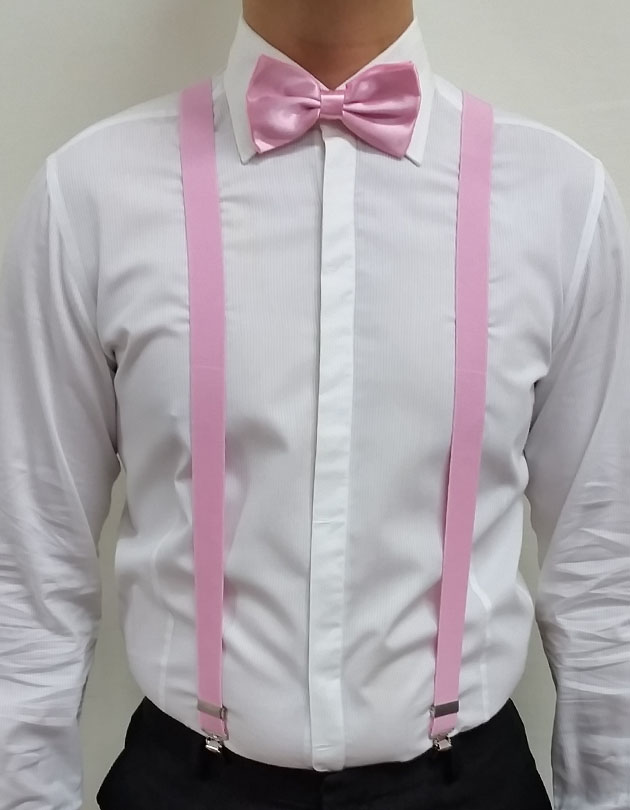 Suspenders in Pastel Pink